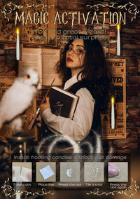 Floating Candles with Wand 20PCS Harry Potter Magic Hanging Candles Warm Light Battery Operated for Valentine'S Day Gift Party Decor