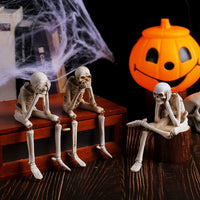 1/2Pcs Halloween Statues See Speak Hear No Evil Skeleton Figurines Resin Realistic Skull Decorations for Halloween Party Decor